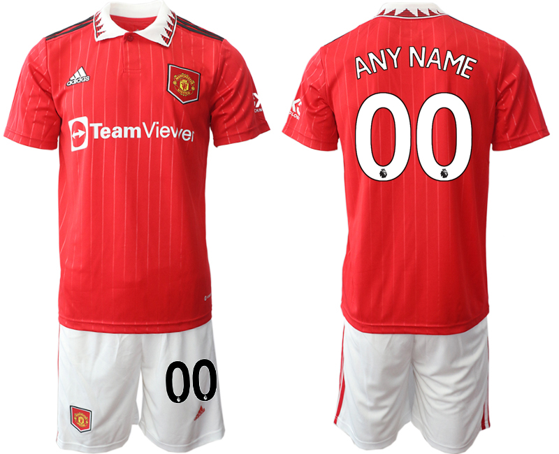 Men 2022-2023 Club Manchester United home Red customized Adidas Soccer Jersey->customized soccer jersey->Custom Jersey